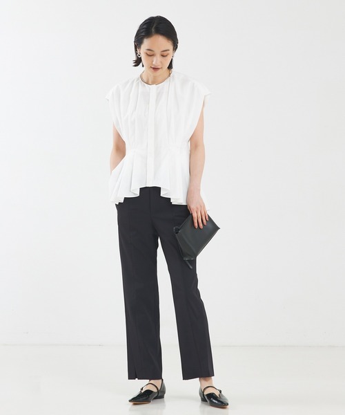 qualite（カリテ）の「タックペプラムブラウス（シャツ/ブラウス・レディース・カーキ/ブラック/オフホワイト・フリー）」の7枚目の写真