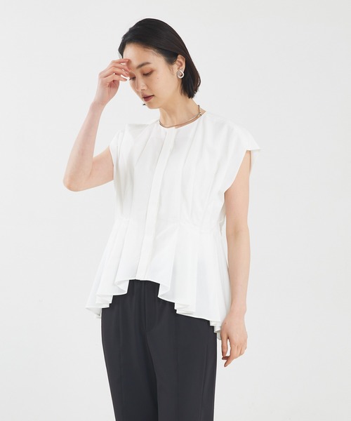 qualite（カリテ）の「タックペプラムブラウス（シャツ/ブラウス・レディース・カーキ/ブラック/オフホワイト・フリー）」の8枚目の写真