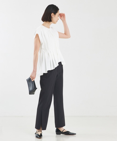 qualite（カリテ）の「タックペプラムブラウス（シャツ/ブラウス・レディース・カーキ/ブラック/オフホワイト・フリー）」の9枚目の写真