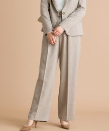 INED CLARO | 【洗えるセットアップ】シャークスキンツイード テーパードパンツ(スーツパンツ)