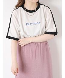 ehka sopo | ロゴプリントラインリンガーT(Tシャツ/カットソー)