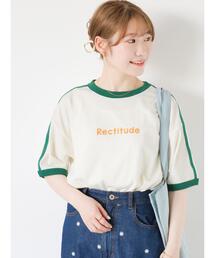 ehka sopo | ロゴプリントラインリンガーT(Tシャツ/カットソー)