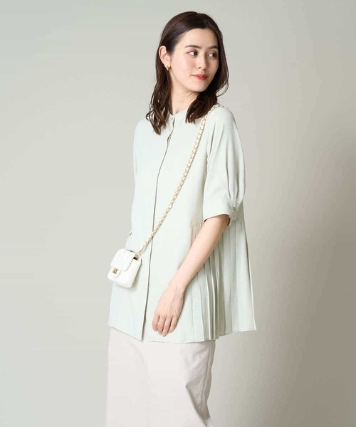 a.v.v（アーヴェヴェ）の「サイドプリーツブラウス（シャツ/ブラウス・レディース・ベージュ/グリーン/グレー・36/40/38/34/42）」の7枚目の写真