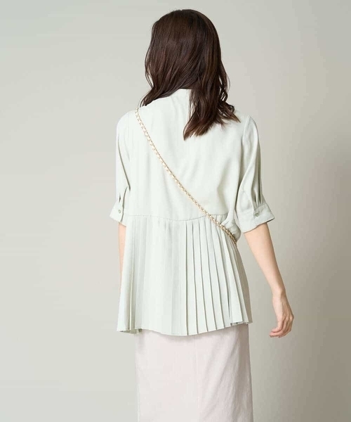 a.v.v（アーヴェヴェ）の「サイドプリーツブラウス（シャツ/ブラウス・レディース・ベージュ/グリーン/グレー・36/40/38/34/42）」の9枚目の写真