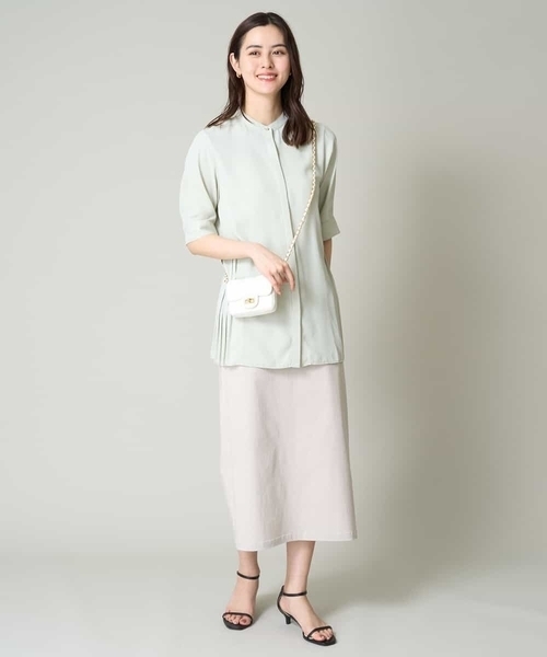 a.v.v（アーヴェヴェ）の「サイドプリーツブラウス（シャツ/ブラウス・レディース・ベージュ/グリーン/グレー・36/40/38/34/42）」の11枚目の写真