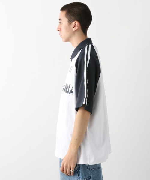 Ridingmania（ライディングマニア）の「【Ridingmania/ライディングマニア】 袖サイドライン/ルーズゲームシャツ（Tシャツ/カットソー・メンズ・グレー系その他/パープル/オフホワイト・LARGE/MEDIUM）」の6枚目の写真