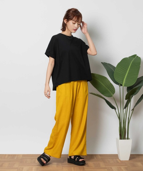 BACK NUMBER（バックナンバー）の「BACK NUMBER(バックナンバー)汗染み防止半袖Tシャツ（Tシャツ/カットソー・レディース・ダークグレー/ホワイト×ネイビー/ブラック/ホワイト/カーキブラウン/ブラック×ホワイト・L/M/S/XL）」の3枚目の写真