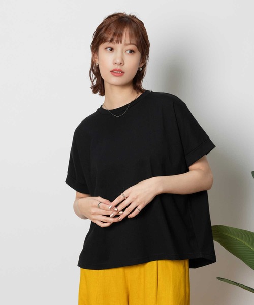 BACK NUMBER（バックナンバー）の「BACK NUMBER(バックナンバー)汗染み防止半袖Tシャツ（Tシャツ/カットソー・レディース・ダークグレー/ホワイト×ネイビー/ブラック/ホワイト/カーキブラウン/ブラック×ホワイト・L/M/S/XL）」の14枚目の写真