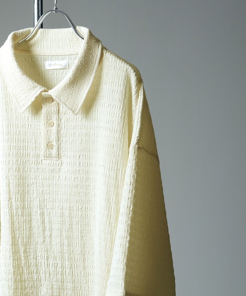 NILWAY（ニルウェイ）の「ジャガードニットルーズポロシャツ/ジャガード ルーズ 半袖ニット ポロシャツ（ポロシャツ・メンズ・アイボリー/ブルー/チャコール/ブラック・LARGE/MEDIUM）」の21枚目の写真