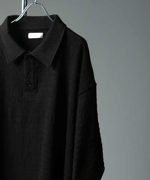 NILWAY（ニルウェイ）の「ジャガードニットルーズポロシャツ/ジャガード ルーズ 半袖ニット ポロシャツ（ポロシャツ・メンズ・アイボリー/ブルー/チャコール/ブラック・LARGE/MEDIUM）」の22枚目の写真