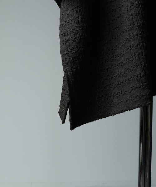 NILWAY（ニルウェイ）の「ジャガードニットルーズポロシャツ/ジャガード ルーズ 半袖ニット ポロシャツ（ポロシャツ・メンズ・アイボリー/ブルー/チャコール/ブラック・LARGE/MEDIUM）」の15枚目の写真