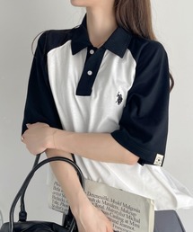 【Ada.別注】U.S. POLO ASSN. バイカラー オーバーサイズ ポロシャツ
