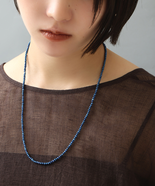 Lilas(リラ)の「インディゴパール3mm60cmネックレス K10(ネックレス・レディース・ネイビー・FREE)」の5枚目の写真