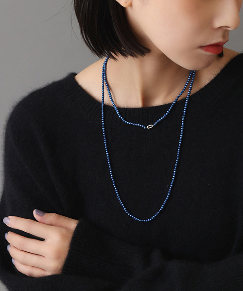 Lilas(リラ)の「インディゴパール3mm60cmネックレス K10(ネックレス・レディース・ネイビー・FREE)」の9枚目の写真