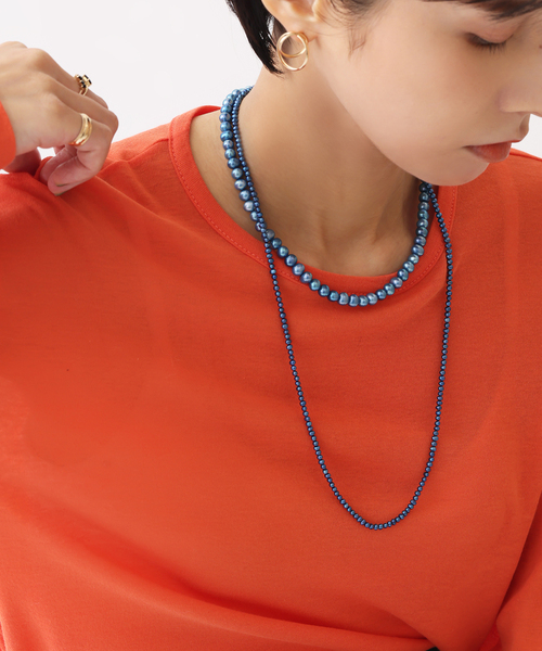 インディゴパール3mm60cmネックレス K10（ネックレス）｜Lilas（リラ