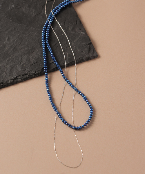 インディゴパール3mm60cmネックレス K10（ネックレス）｜Lilas
