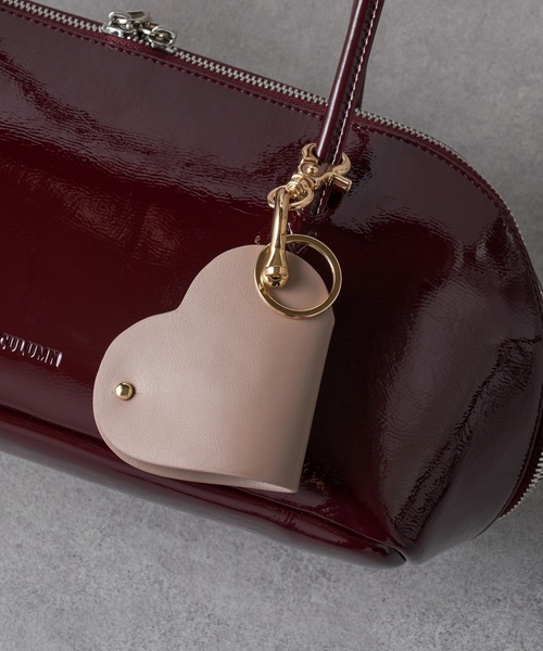 HASHIBAMI（ハシバミ）の「【HASHIBAMI】ハート型スマートキーリング（キーホルダー・レディース・ダークパープル/ベージュ/ブラック/グレイッシュベージュ/レッド/ブラウン/ベージュ系/バーガンディー/ピンク・FREE）」の5枚目の写真