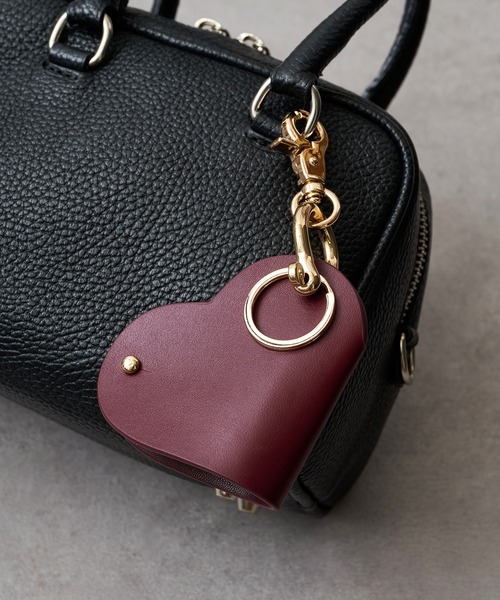 HASHIBAMI（ハシバミ）の「【HASHIBAMI】ハート型スマートキーリング（キーホルダー・レディース・ダークパープル/ベージュ/ブラック/グレイッシュベージュ/レッド/ブラウン/ベージュ系/バーガンディー/ピンク・FREE）」の9枚目の写真