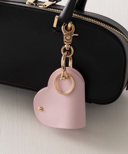 HASHIBAMI（ハシバミ）の「【HASHIBAMI】ハート型スマートキーリング（キーホルダー・レディース・ダークパープル/ベージュ/ブラック/グレイッシュベージュ/レッド/ブラウン/ベージュ系/バーガンディー/ピンク・FREE）」の7枚目の写真