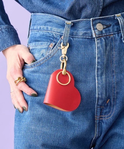 HASHIBAMI（ハシバミ）の「【HASHIBAMI】ハート型スマートキーリング（キーホルダー・レディース・ダークパープル/ベージュ/ブラック/グレイッシュベージュ/レッド/ブラウン/ベージュ系/バーガンディー/ピンク・FREE）」の12枚目の写真