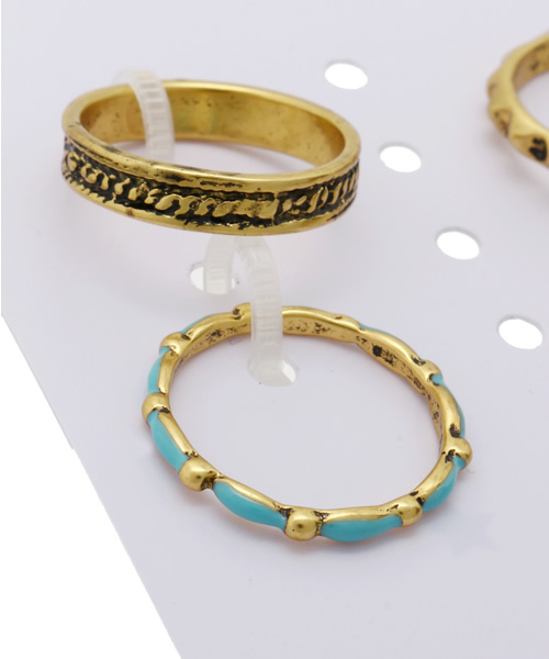 WEGO（ウィゴー）の「WEGO/ターコイズカラーセットリング（リング・レディース・ゴールド・FREE）」の2枚目の写真