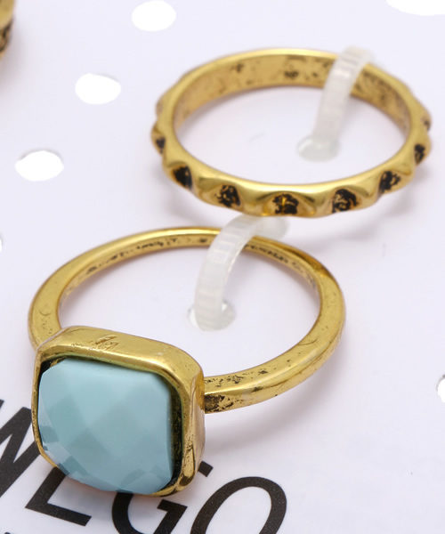 WEGO（ウィゴー）の「WEGO/ターコイズカラーセットリング（リング・レディース・ゴールド・FREE）」の3枚目の写真