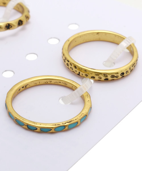 WEGO（ウィゴー）の「WEGO/ターコイズカラーセットリング（リング・レディース・ゴールド・FREE）」の4枚目の写真