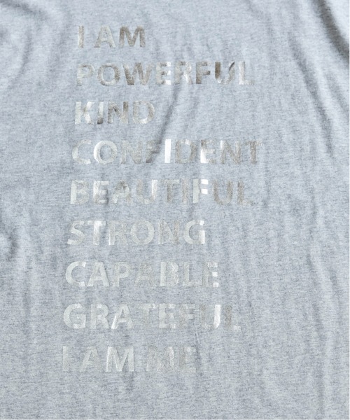 ANGIE(アンジー)の「箔 メタリック プリント オーバーサイズ メッセージT(半袖)(Tシャツ/カットソー・レディース・杢グレー/ブラック/ホワイト・FREE)」の15枚目の写真