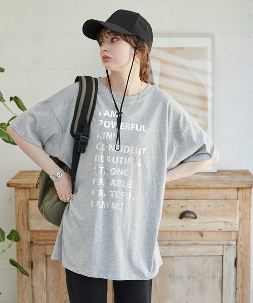 MarchesaNotte 【SALE】シフォン フローラルプリント メタリック セール】箔 メタリック プリント オーバーサイズ メッセージT