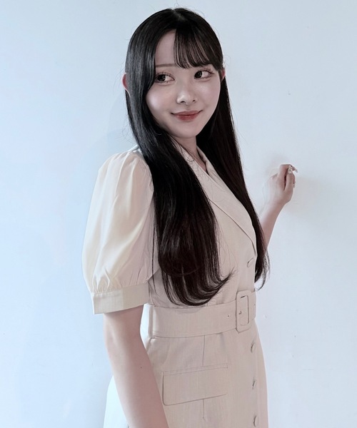 NOMAE(ノーマエ)の「プリーツ異素材シアーテーラードワンピース(ワンピース・レディース・グレー/ブラック/アイボリー/ブルー/グレー系その他・FREE)」の17枚目の写真