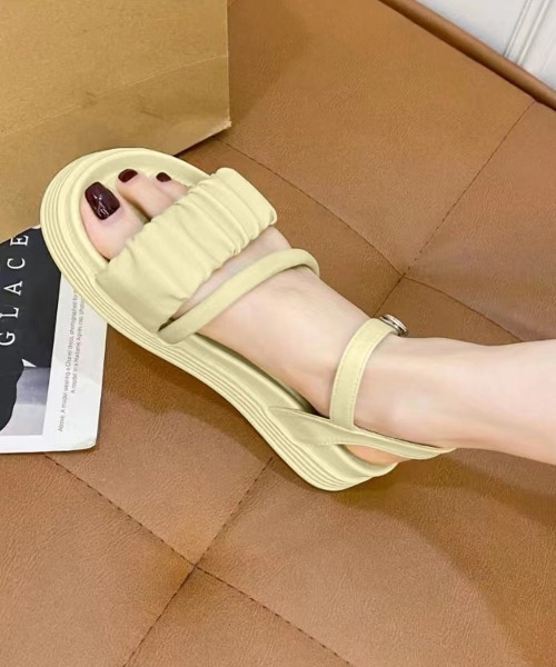 Miniministore(ミニミニストア)の「厚底サンダル レディース 美脚 夏靴(サンダル・レディース・ブラック/アイボリー/ベージュ・22.5cm/23.5cm/24.0cm/24.5cm/25.0cm/23.0cm)」の1枚目の写真