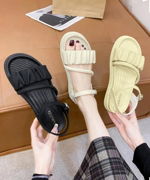 Miniministore(ミニミニストア)の「厚底サンダル レディース 美脚 夏靴(サンダル・レディース・ブラック/アイボリー/ベージュ・22.5cm/23.5cm/24.0cm/24.5cm/25.0cm/23.0cm)」の7枚目の写真