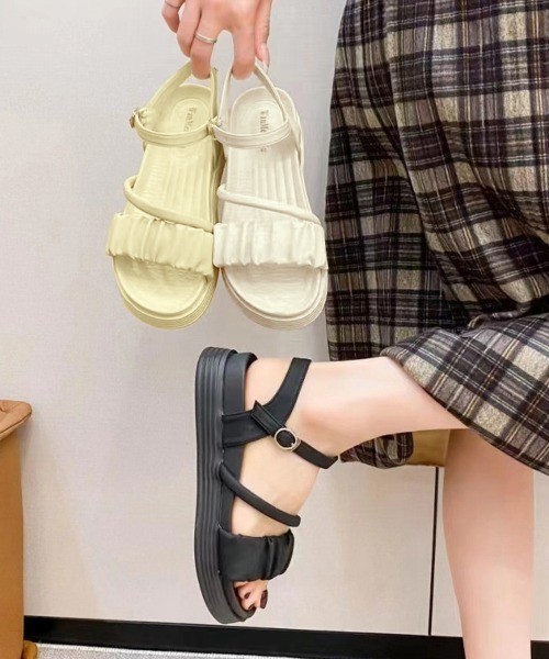 Miniministore(ミニミニストア)の「厚底サンダル レディース 美脚 夏靴(サンダル・レディース・ブラック/アイボリー/ベージュ・22.5cm/23.5cm/24.0cm/24.5cm/25.0cm/23.0cm)」の9枚目の写真