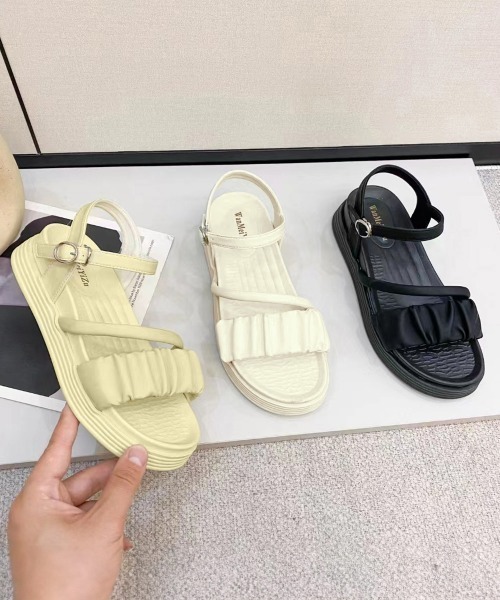 Miniministore(ミニミニストア)の「厚底サンダル レディース 美脚 夏靴(サンダル・レディース・ブラック/アイボリー/ベージュ・22.5cm/23.5cm/24.0cm/24.5cm/25.0cm/23.0cm)」の10枚目の写真