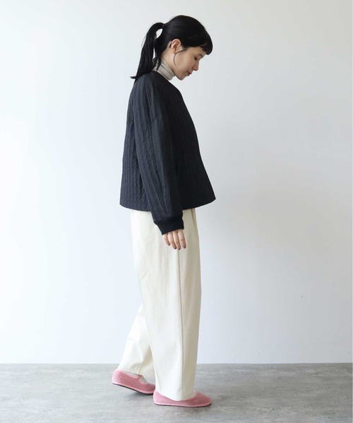 yuni(ユニ )の「20/2強撚ツイル バックゴム ワイドパンツ 1701PT005242(その他パンツ・レディース・アイボリー/ベージュ/ブラック・M/S)」の10枚目の写真