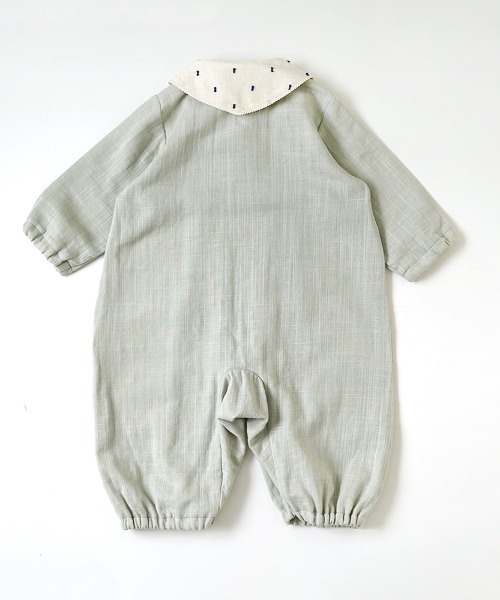 【Hoppetta(ホッペッタ)】Wガーゼ丸衿 2wayドレス 50-70cm / ツーウェイオール（ロンパース）｜Hoppetta（ホッペッタ）