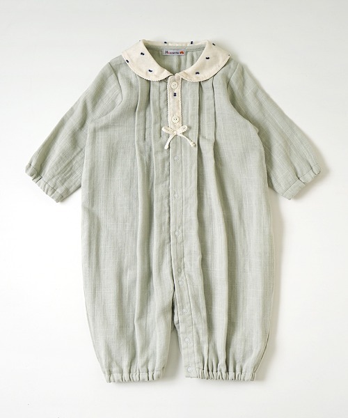 【Hoppetta(ホッペッタ)】Wガーゼ丸衿 2wayドレス 50-70cm / ツーウェイオール（ロンパース）｜Hoppetta（ホッペッタ）