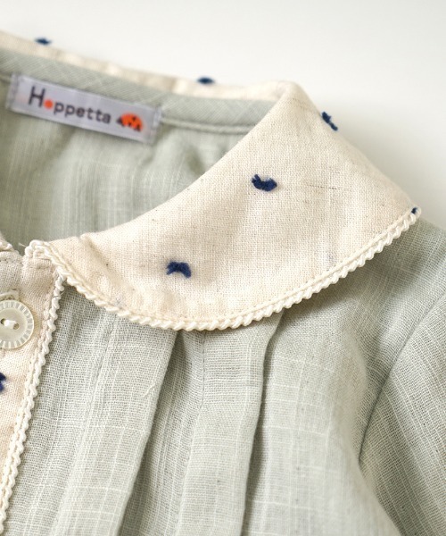 【Hoppetta(ホッペッタ)】Wガーゼ丸衿 2wayドレス 50-70cm / ツーウェイオール（ロンパース）｜Hoppetta（ホッペッタ）