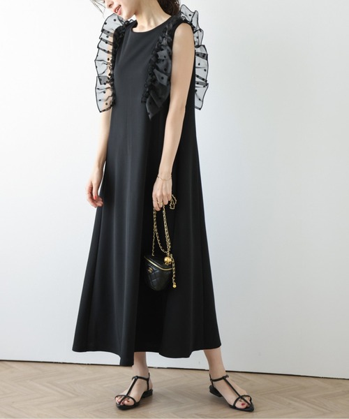 AMELY(エミリー)の「ショルダーフリルワンピース(ワンピース・レディース・ネイビー/ベージュ/ブラック/グリーン・フリー)」の21枚目の写真