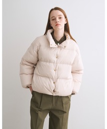 トラディショナルウェザーウェア　ノーカラーライトダウンジャケット　　ホワイト ダウンアウター｜Traditional Weatherwear（トラディショナル