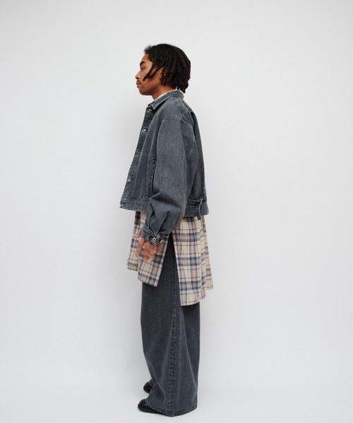 DIGAWEL(ディガウェル)の「Wide straight jeans(デニムパンツ・メンズ・ブラック/ブルー・FREE)」の5枚目の写真