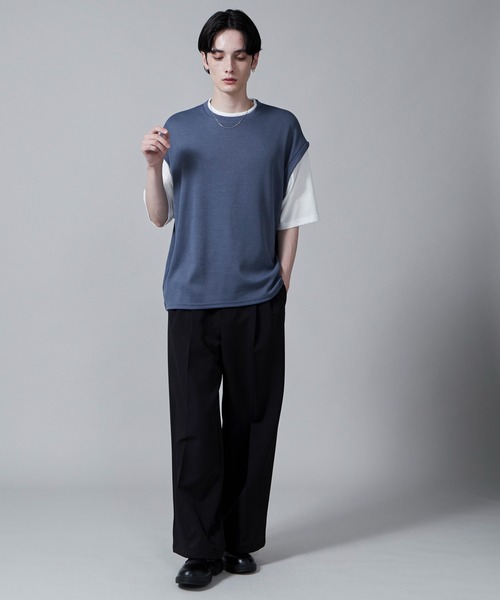 LUCY(ルーシー)の「LUCY/フェイクレイヤードベストT(Tシャツ/カットソー・メンズ・ネイビー/ダークグレー・LARGE/MEDIUM)」の12枚目の写真