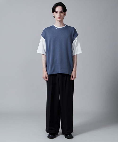 LUCY(ルーシー)の「LUCY/フェイクレイヤードベストT(Tシャツ/カットソー・メンズ・ネイビー/ダークグレー・LARGE/MEDIUM)」の14枚目の写真