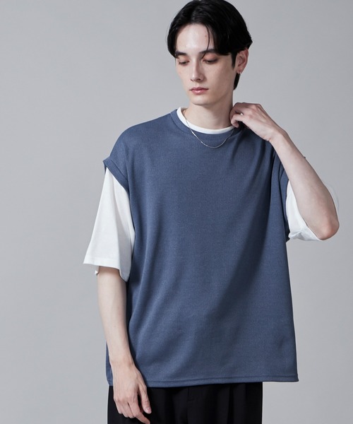 LUCY(ルーシー)の「LUCY/フェイクレイヤードベストT(Tシャツ/カットソー・メンズ・ネイビー/ダークグレー・LARGE/MEDIUM)」の10枚目の写真