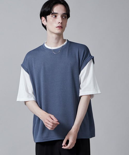 LUCY(ルーシー)の「LUCY/フェイクレイヤードベストT(Tシャツ/カットソー・メンズ・ネイビー/ダークグレー・LARGE/MEDIUM)」の11枚目の写真