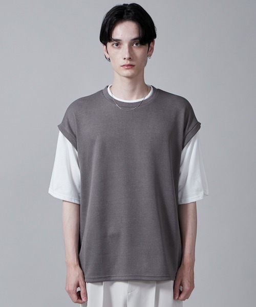 LUCY(ルーシー)の「LUCY/フェイクレイヤードベストT(Tシャツ/カットソー・メンズ・ネイビー/ダークグレー・LARGE/MEDIUM)」の6枚目の写真