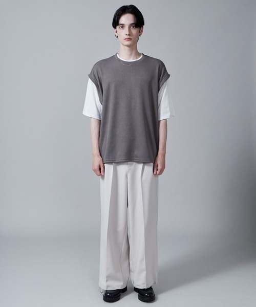 LUCY(ルーシー)の「LUCY/フェイクレイヤードベストT(Tシャツ/カットソー・メンズ・ネイビー/ダークグレー・LARGE/MEDIUM)」の9枚目の写真