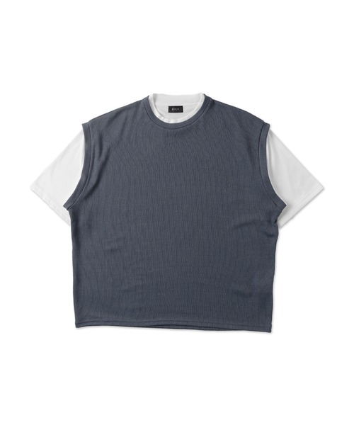 LUCY(ルーシー)の「LUCY/フェイクレイヤードベストT(Tシャツ/カットソー・メンズ・ネイビー/ダークグレー・LARGE/MEDIUM)」の17枚目の写真
