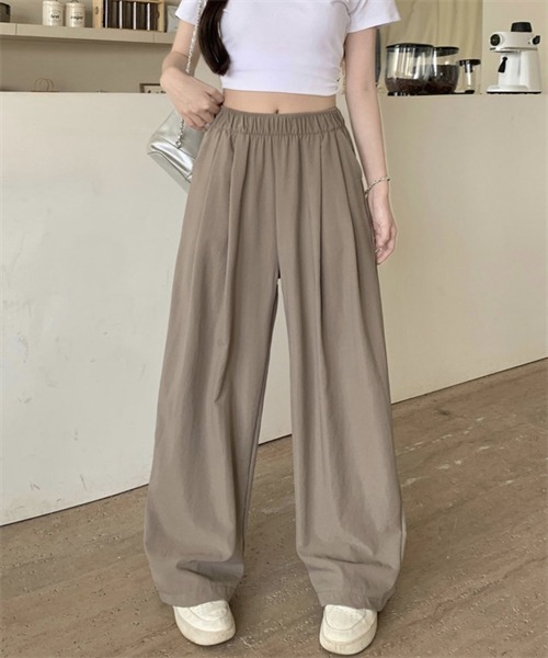 FREE STYLISTS(フリー スタイリスト)の「ウエストゴム ワイドタックパンツ(その他パンツ・レディース・ベージュ/ピンク/ブラック/グレー/モカ・L/XL/M)」の10枚目の写真