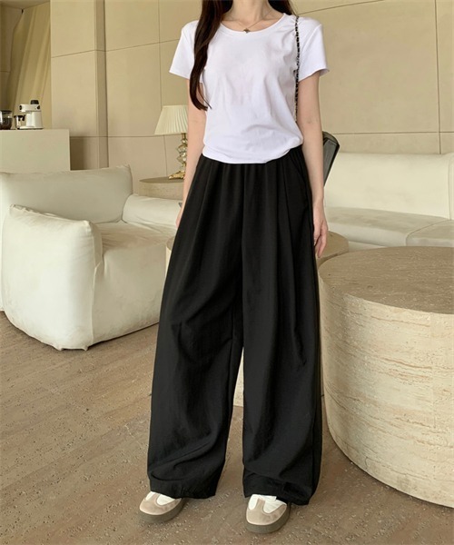 FREE STYLISTS(フリー スタイリスト)の「ウエストゴム ワイドタックパンツ(その他パンツ・レディース・ベージュ/ピンク/ブラック/グレー/モカ・L/XL/M)」の22枚目の写真